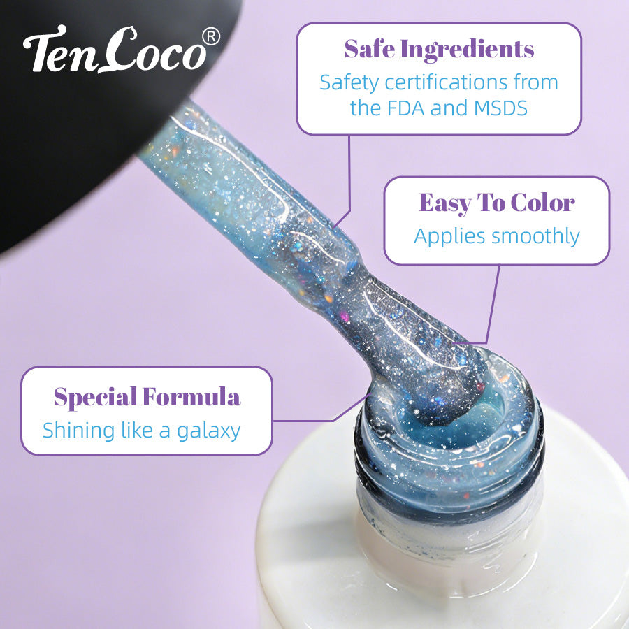 Tencoco 6 piece cat eye gel polish set for sparkling DIY manicures 2