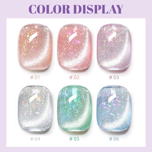 Tencoco flash cat eye gel polish set with magnetic nail effect 2