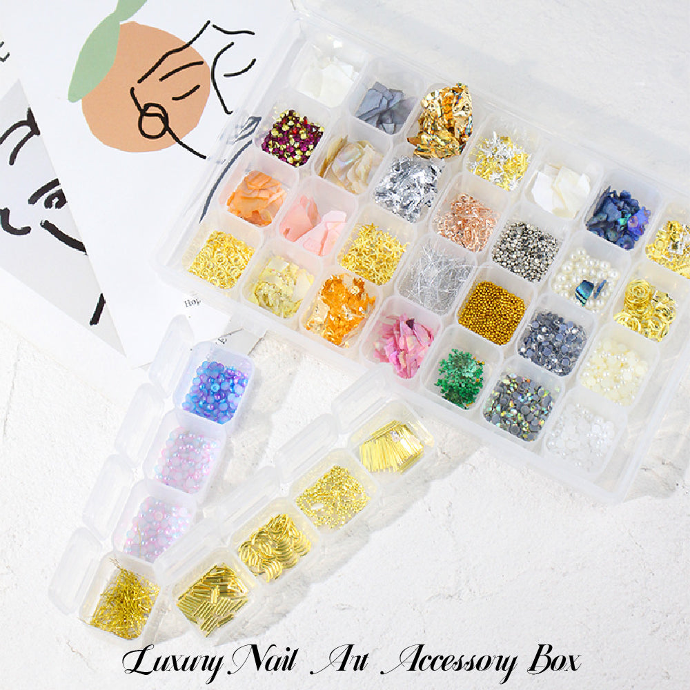 Tencoco mixed nail gems and pearl decorations for gel nail art