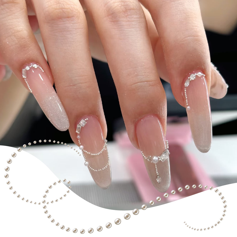 Tencoco nail decoration set with rhinestones, pearls and charm accents