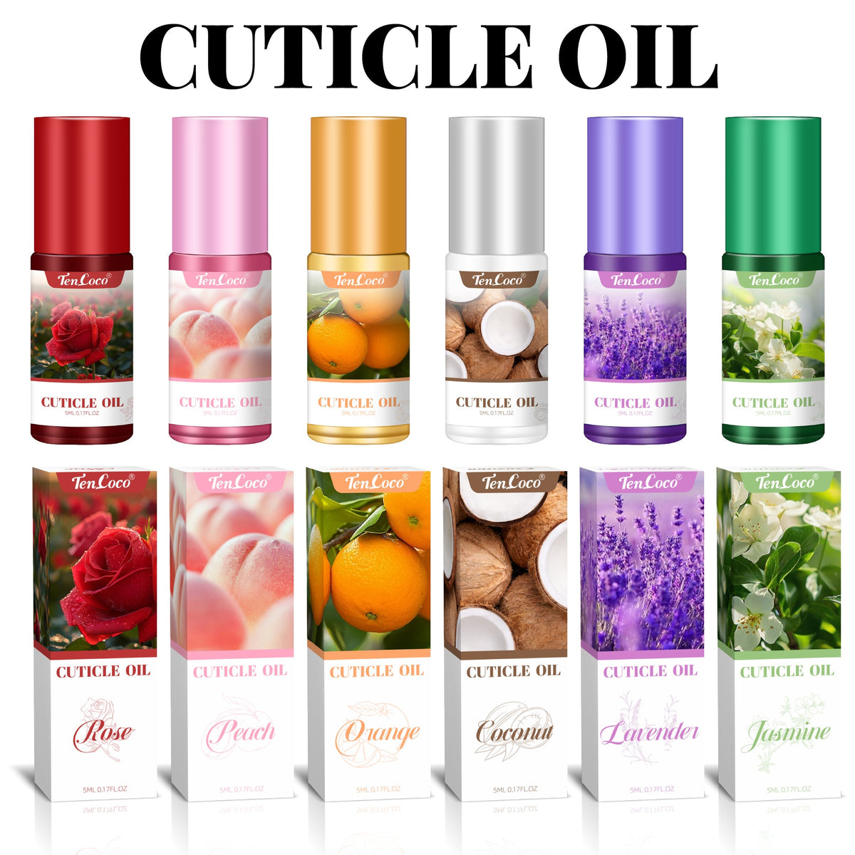 Tencoco nourishing cuticle oil set for healthy-looking nails