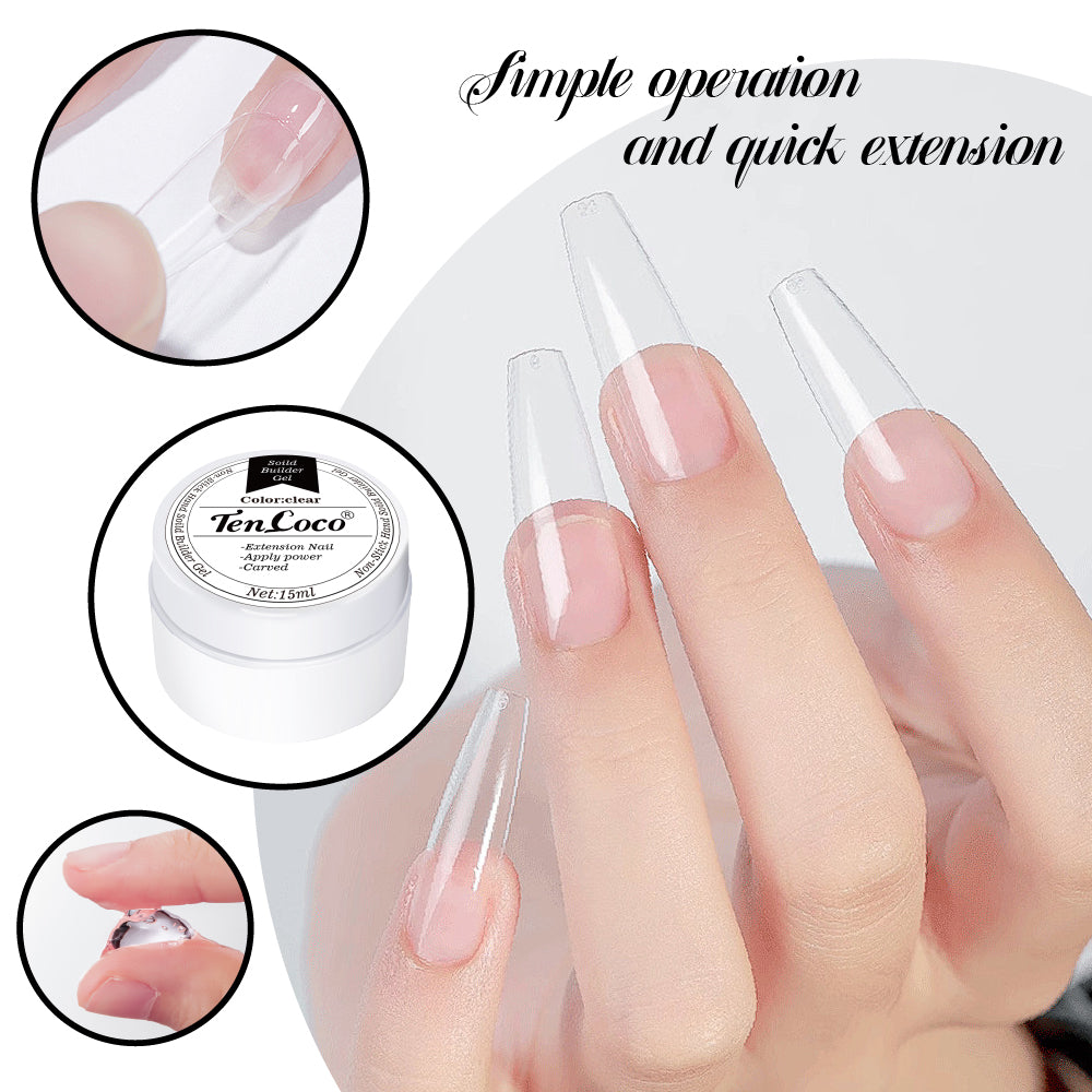 Tencoco press-on nail starter kit with file, glue and cleaning pads 2