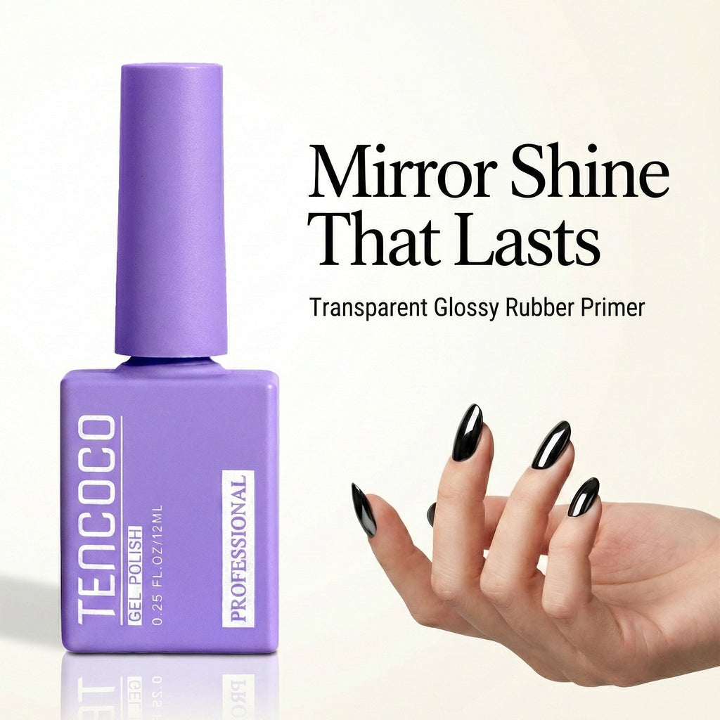 Tencoco purple bottle rubber base coat for flexible nail support