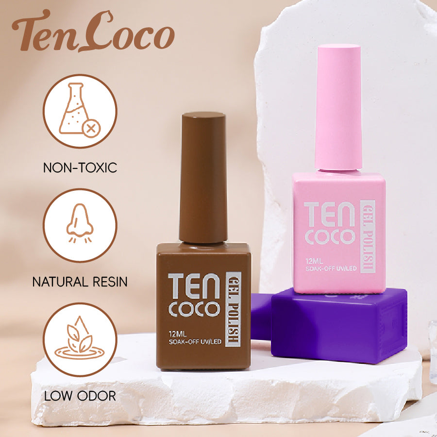 Tencoco salon-style gel nail polish set with UV lamp for beginners