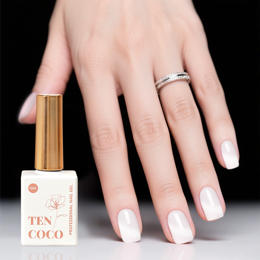Tencoco soft pink gel nail set for glossy natural manicures
