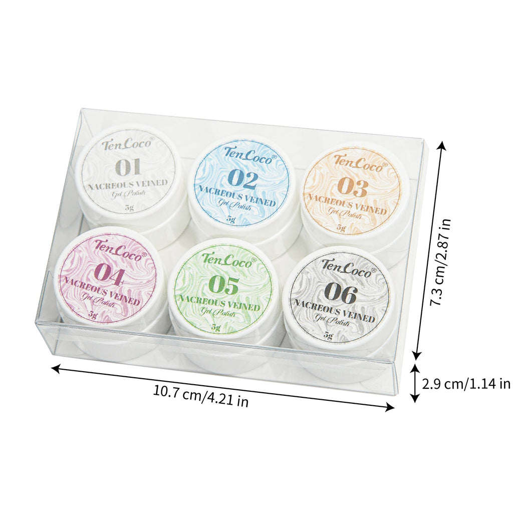 Tencoco veined gel nail art kit with dotting pen for marble designs 2