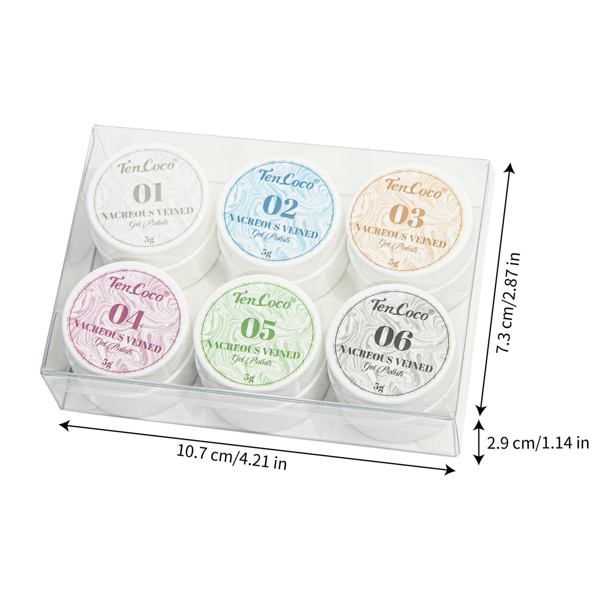 Tencoco veined gel nail art kit with dotting pen for marble designs 2